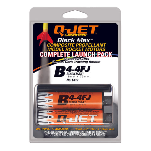 Quest Q-Jet™ B4-4FJ Black Max Rocket Motors Value 25-Pack - Q6414