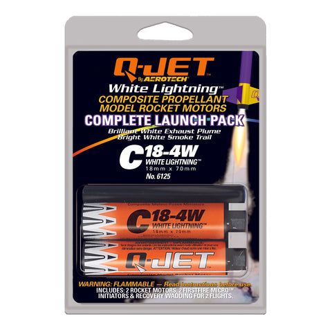 Quest Q-Jet™ C18-4W White Lightning Rocket Motors Value 12-Pack - Q6334