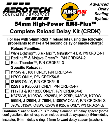 AeroTech RMS-54 Redline / Mojave Green Complete Reload Delay Kit - CRDK54-02